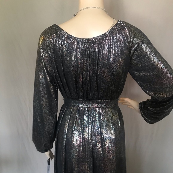 LuLaroe Eve Black Iridescent Dress Size Small long sleeves - Picture 9 of 16